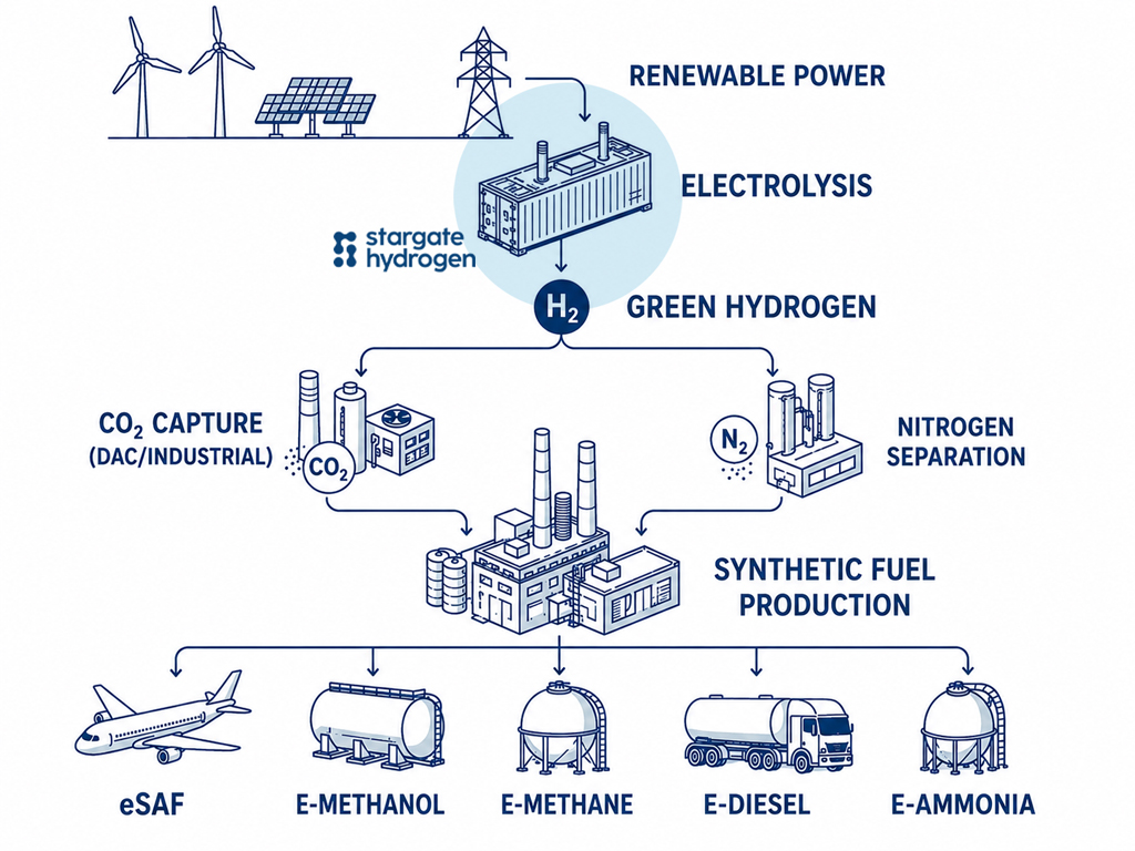 Hydrogen for e-fuels production